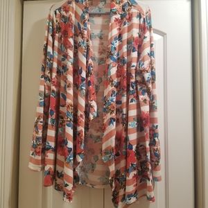 Multicolor Waterfall Drape Rags & Couture Cardi Wrap